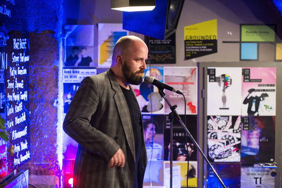 Dejan Koban at Pritličje, Svetovni dan poezije (World Poetry Day), 2017.