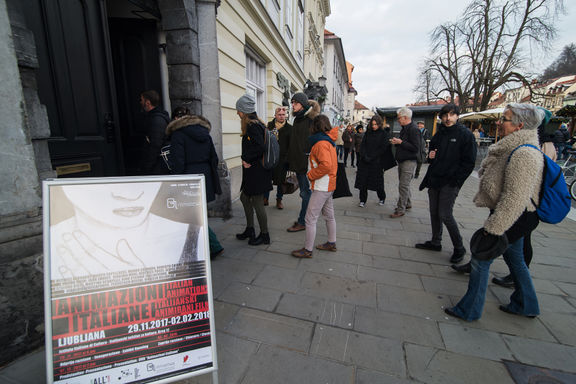 The entrance to Italian Cultural Institute, Ljubljana, 2017.