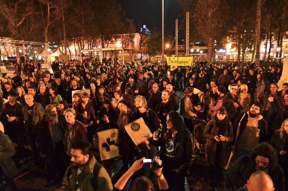 A public assemblage held in support of Radio Študent (RŠ) in the autumn of 2013, when drastic cuts to its budget were proposed