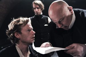 The <!--LINK'" 0:81--> adaptation of Dostoyevsky's <i>Zločin in kazen</i> [Crime and punishment] was directed by <!--LINK'" 0:82-->. With <!--LINK'" 0:83--> as Raskolnikov, the show premièred in 2009.