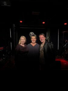 The Head of SKICA Berlin, Saša Šavel Burkart, with Kornelia Vossebein, curator of  Stadtgarten Köln, and curator Bogdan Benigar at the festival "Close Up Slovenia: Jazz & Beyond" in 2026.