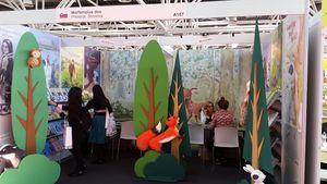 The stall of <!--LINK'" 0:161--> presented at the Bologna Book Fair, 2017