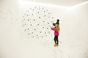 Karina Smigla-Bobinski (DE) worked as an artists in residence at <!--LINK'" 0:107--> in 2013. She developed an analogue interactive installation called ADA, "a post-industrial creature, visitor-animated, creatively acting artist-sculpture, self-forming artwork".