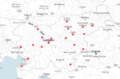 Slovenian Art Cinema Association 2021 map of Slovenian members of the Europa Cinemas Network.png