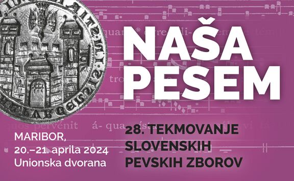 Visual identity for the 28th Naša pesem Choir Competition in 2024. Author: Matjaž Mohor