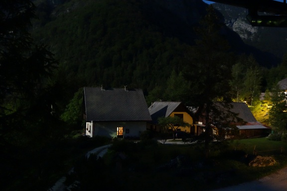 Trenta village at night, Triglav National Park, 2014