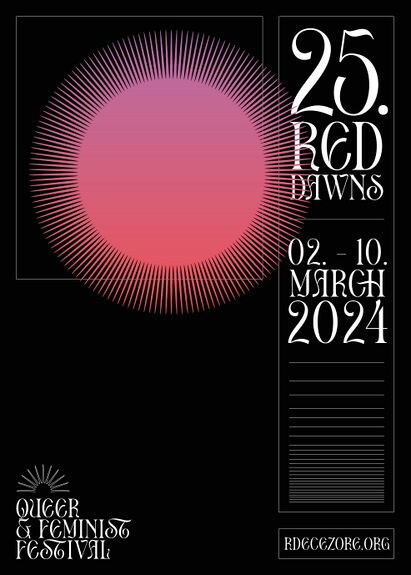 Poster for the 25th International Feminist and Queer Festival Red Dawns, 2024.