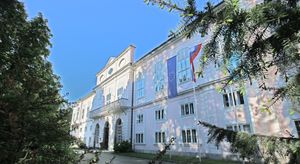 The <!--LINK'" 0:199--> located at the Cekin Mansion in Park Tivoli, Ljubljana, since 1952. As captured in 2013.