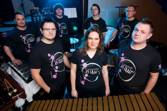 Group portrait of the SToP Slovene Percussion Project, 2009