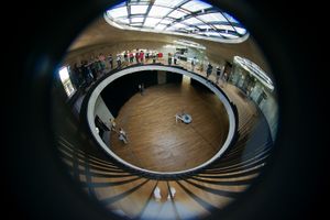 View from the upper floor of the building in Vitanje.