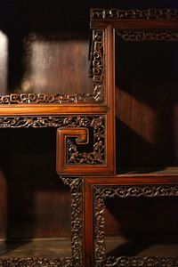 Detail of a piece of carved wooden furniture from China, Skušek Collection, <!--LINK'" 0:113-->.