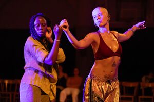 Performance <i>Unending Love, or Love Dies, On Repeat Like It’s Endless</i>, performed by Aaa Biczysko and Beverly D. Renekouzou at <!--LINK'" 0:12--> in 2023. Author: Nada Žgank